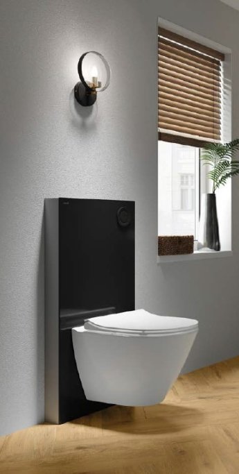 AQUA INTEGRA - Fritstende Cisterne m. glasfront - SORT