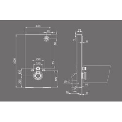 AQUA INTEGRA - Fritstende Cisterne m. glasfront - SORT