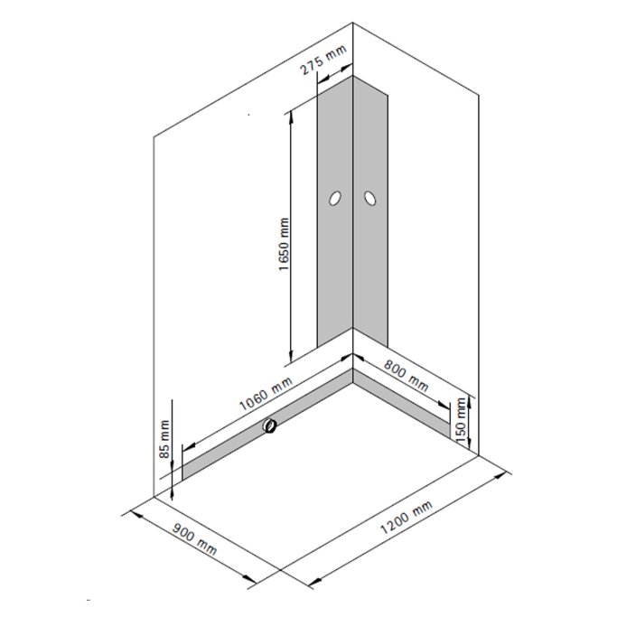 Breuer BR100 - Black edition - Firkantet brusekabine m. skyded�r