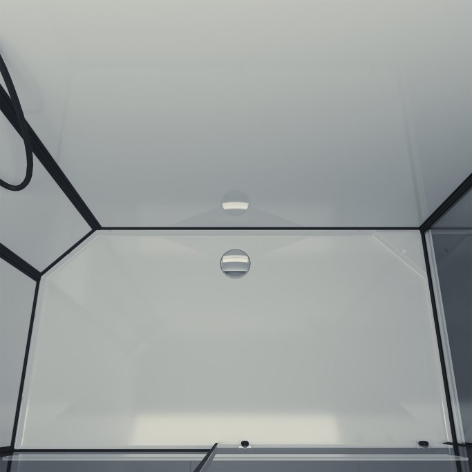 Breuer BR100 - Black edition - Firkantet brusekabine m. skyded�r