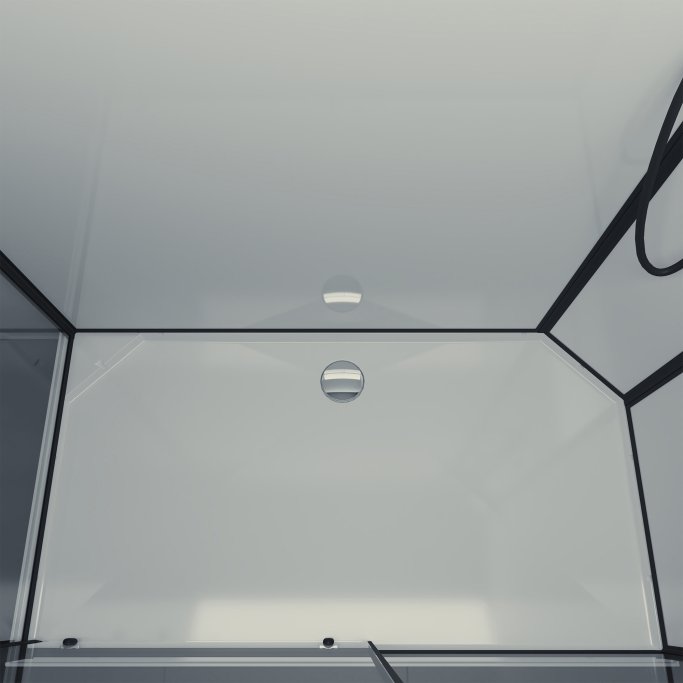 Breuer BR100 - Black edition - Firkantet brusekabine m. skyded�r