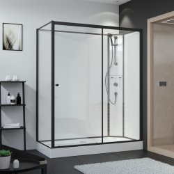 Breuer BR100 - Black edition - Firkantet brusekabine m. skyded�r