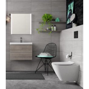 City rimless - Væghængt toilet - Hvid porcelæn - Euro White glasur - Inkl. sæde