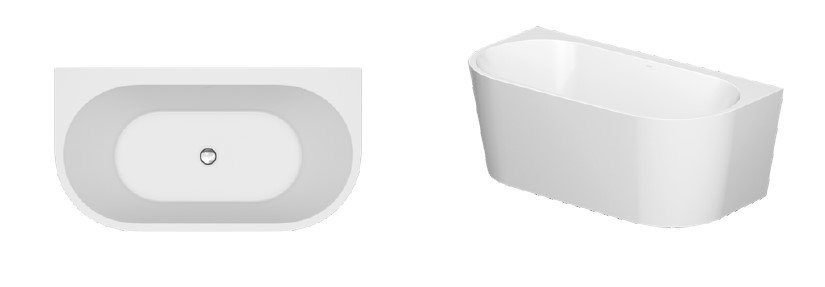 Crea - Back to Wall - fritstende badekar - 3 strrelser