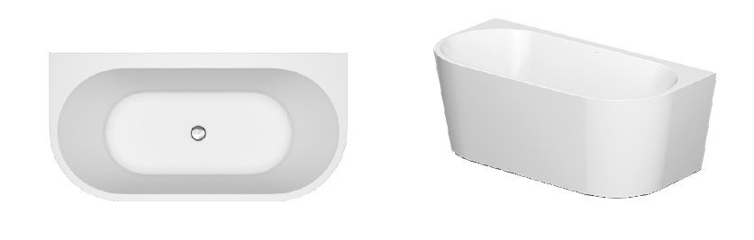 Crea - Back to Wall - fritstende badekar - 3 strrelser