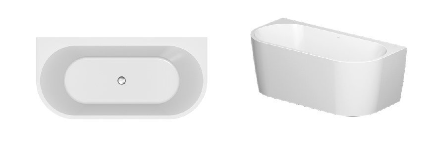 Crea - Back to Wall - fritstende badekar - 3 strrelser