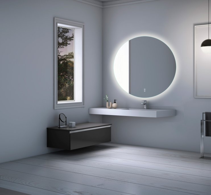 Daria 2 - Rundt spejl med LED Backlight og antidug - 3 strrelser