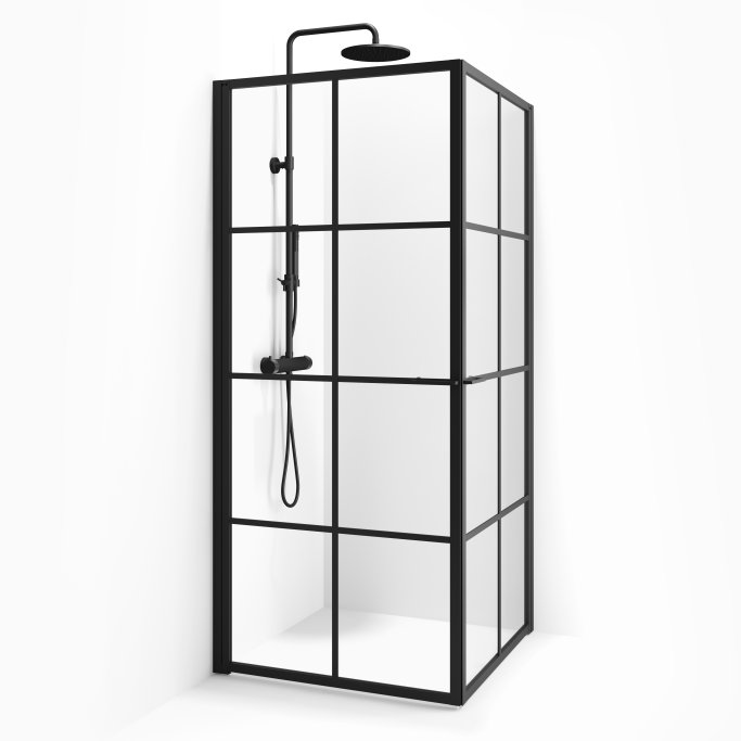 New York brusehjrne - Sorte sprosser - klart glas