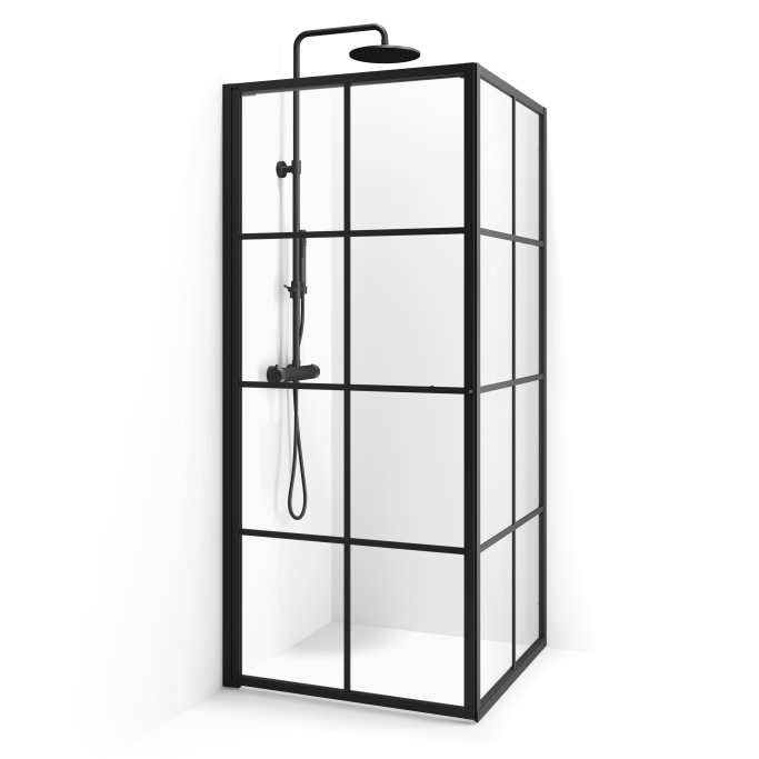 New York brusehjrne - dr og vg - Sorte sprosser - klart glas