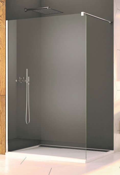 Lux 8 mm brusevg - Krom - Klart Glas - Nanobehandlet - OUTLET