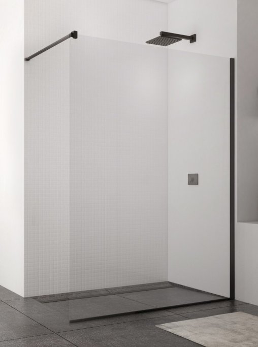 Lux 8 mm brusevg - Sort - Klart Glas - Nanobehandlet - OUTLET