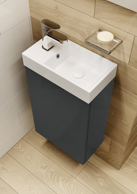 Elba - 40 cm Mbelst - 1 lge - 22 cm dyb - Blank Antracit