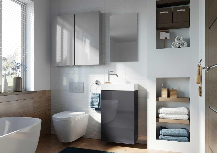 Elba - 40 cm Mbelst - 1 lge - 22 cm dyb - Blank Antracit