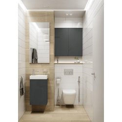 Elba - 40 cm Mbelst - 1 lge - 22 cm dyb - Blank Antracit