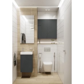 Elba - 40 cm Mbelst - 1 lge - 22 cm dyb - Blank Antracit