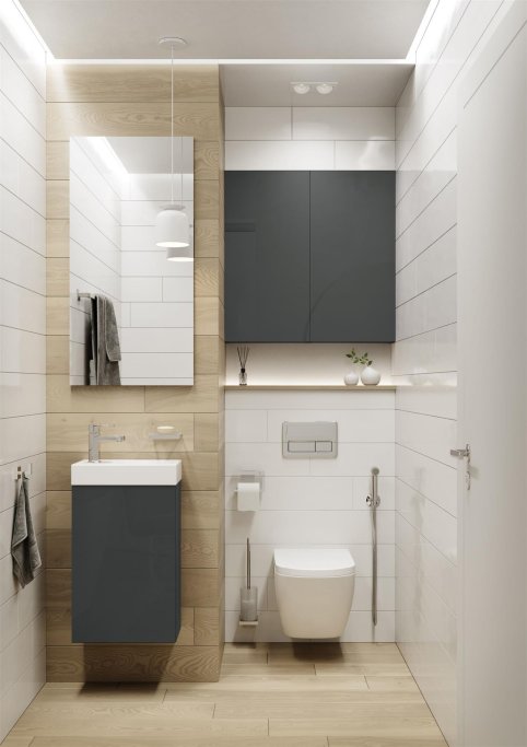 Elba - 40 cm Mbelst - 1 lge - 22 cm dyb - Blank Antracit