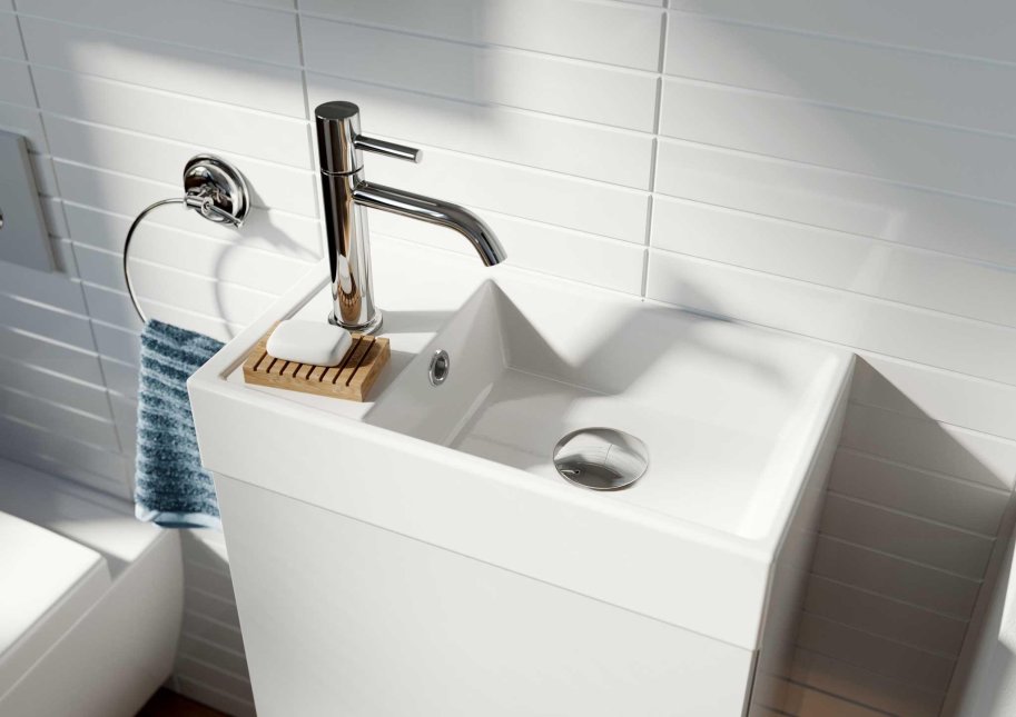 Elba - 40 cm Mbelst - 1 lge - 22 cm dyb - Blank Hvid