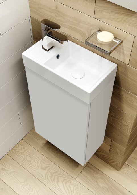 Elba - 40 cm Mbelst - 1 lge - 22 cm dyb - Blank Hvid