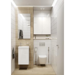 Elba - 40 cm Mbelst - 1 lge - 22 cm dyb - Blank Hvid