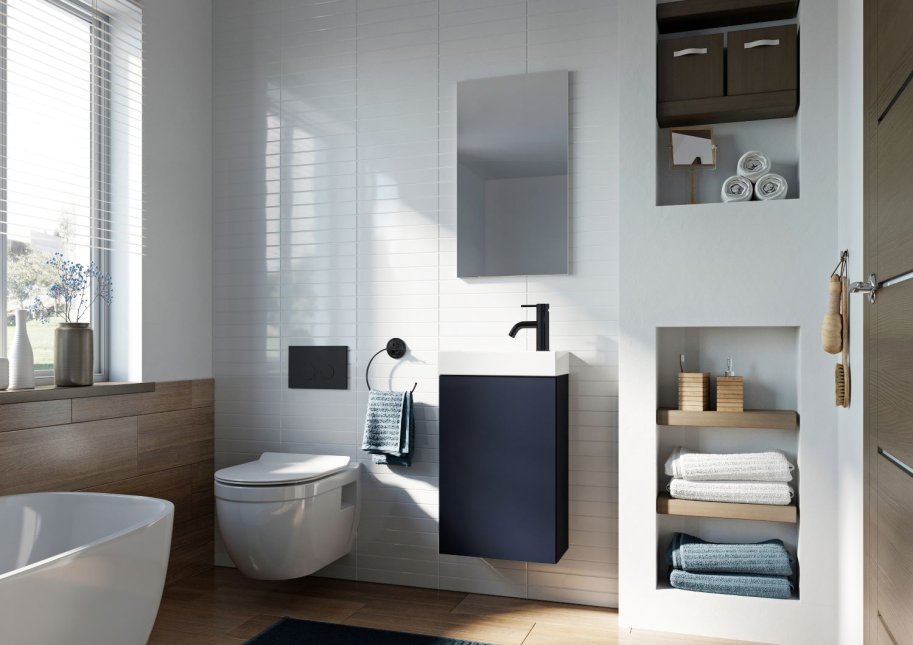 Elba - 40 cm Mbelst - 1 lge - 22 cm dyb - Mat Marinebl