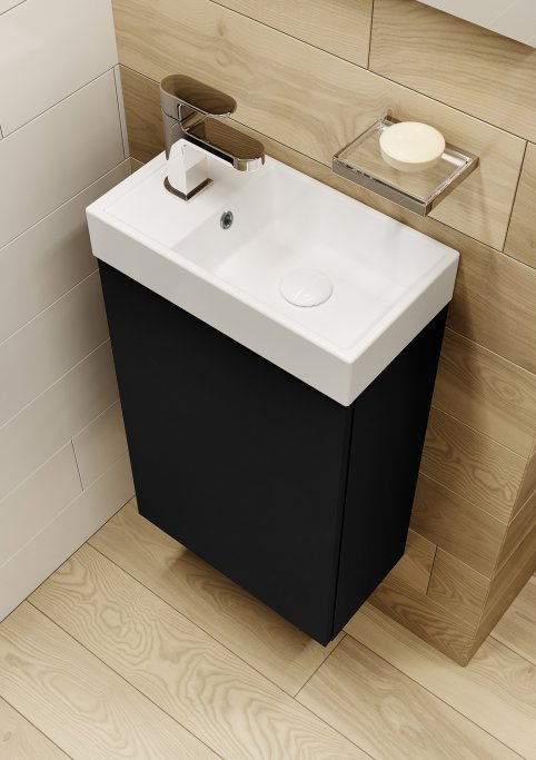 Elba - 40 cm Mbelst - 1 lge - 22 cm dyb - Mat Sort