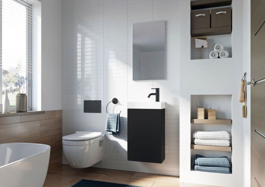 Elba - 40 cm Mbelst - 1 lge - 22 cm dyb - Mat Sort