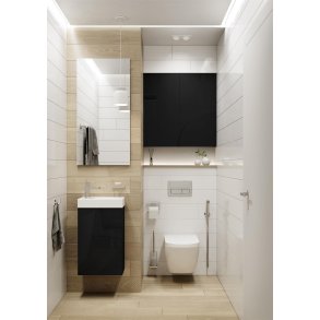 Elba - 40 cm Mbelst - 1 lge - 22 cm dyb - Mat Sort