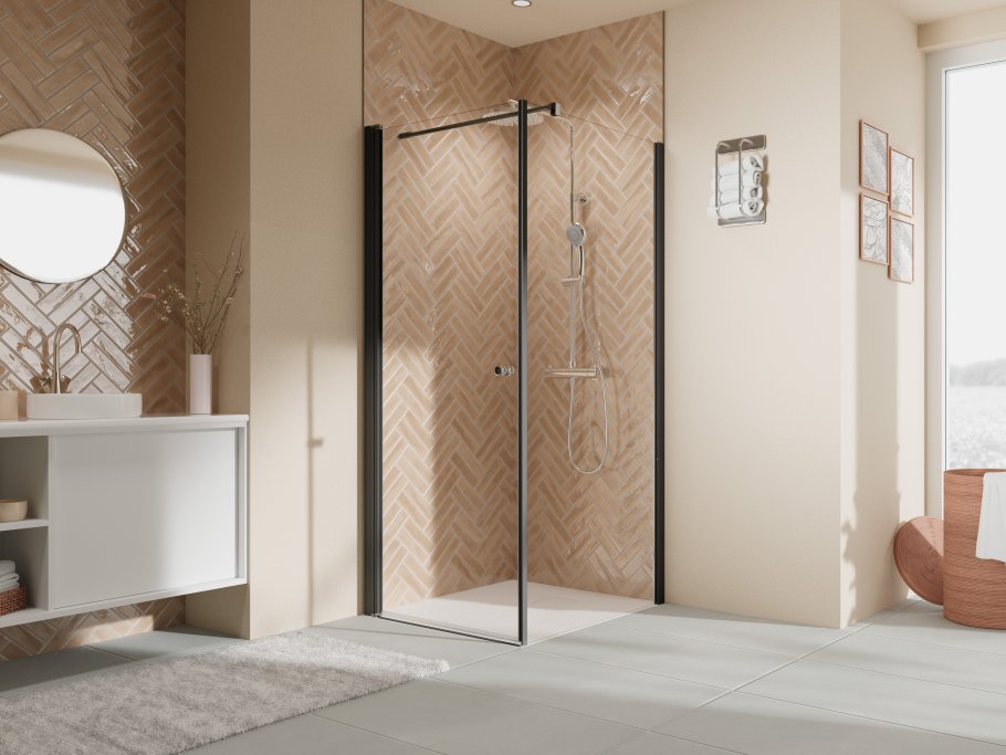 BREUER - ELANA 2.0 - Firkantet brusehjrne med foldedre - Firkantede profiler - Mange varianter