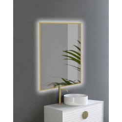 Fiesta Backlight spejl med  GULD kant og LED lys  - Flere strrelser