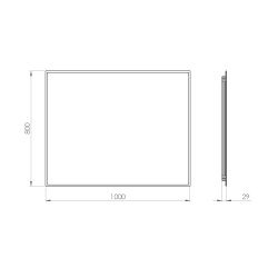 Fiesta Backlight spejl med  MESSING kant og LED lys  - Flere strrelser