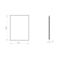 Fiesta Backlight spejl med  SORT kant og LED lys  - Flere strrelser