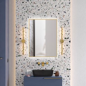 Fiesta Backlight spejl med  GULD kant og LED lys  - Flere strrelser