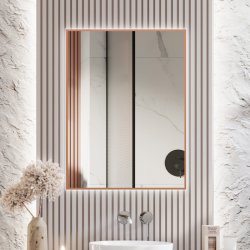 Fiesta Backlight spejl med  MESSING kant og LED lys  - Flere strrelser