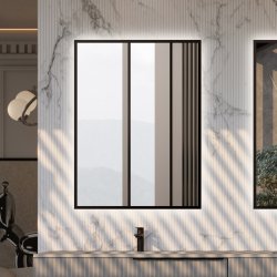 Fiesta Backlight spejl med  SORT kant og LED lys  - Flere strrelser