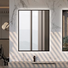 Fiesta Backlight spejl med  SORT kant og LED lys  - Flere strrelser