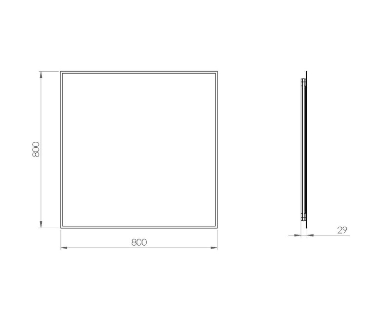 Fiesta Backlight spejl med  SORT kant og LED lys  - Flere strrelser