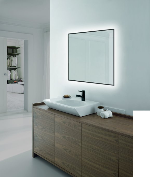 Fiesta Backlight spejl med  SORT kant og LED lys  - Flere strrelser