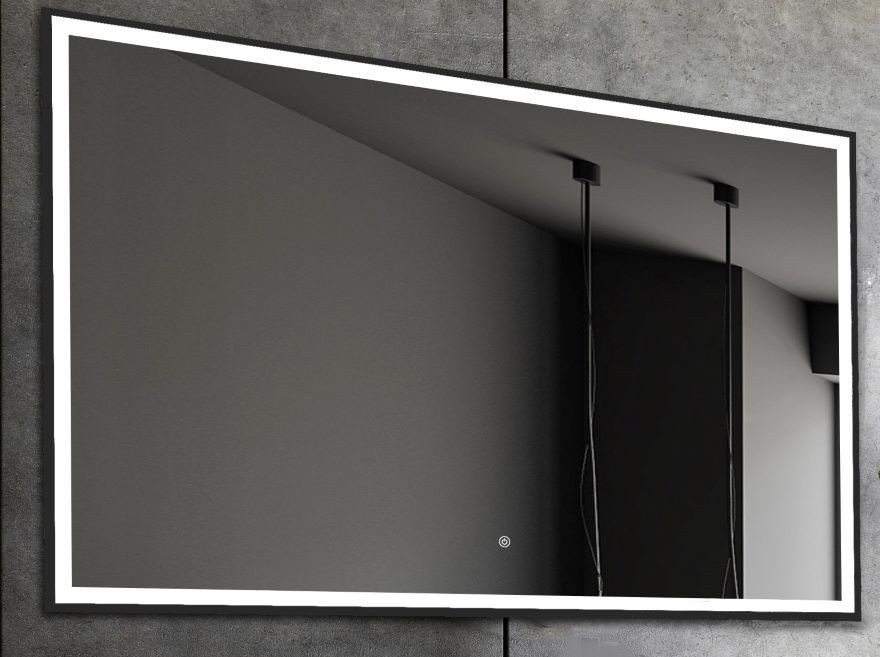 NY Fie 2 Spejl med LED lys og sort ramme - Mange strrelser