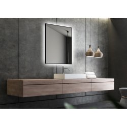 Frida Backlight spejl med LED og sort ramme  - Flere strrelser