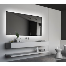 Frida Backlight spejl med LED og sort ramme  - Flere strrelser