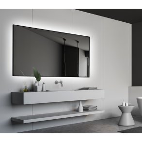 Frida Backlight spejl med LED og sort ramme  - Flere strrelser