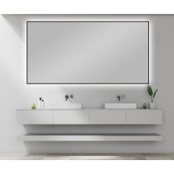 Frida Backlight spejl med LED og sort ramme  - Flere strrelser