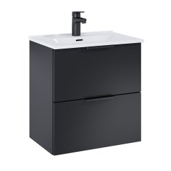 Ronda - 50 cm Mbelst - 2 skuffer - 36 cm dyb - Mat Sort