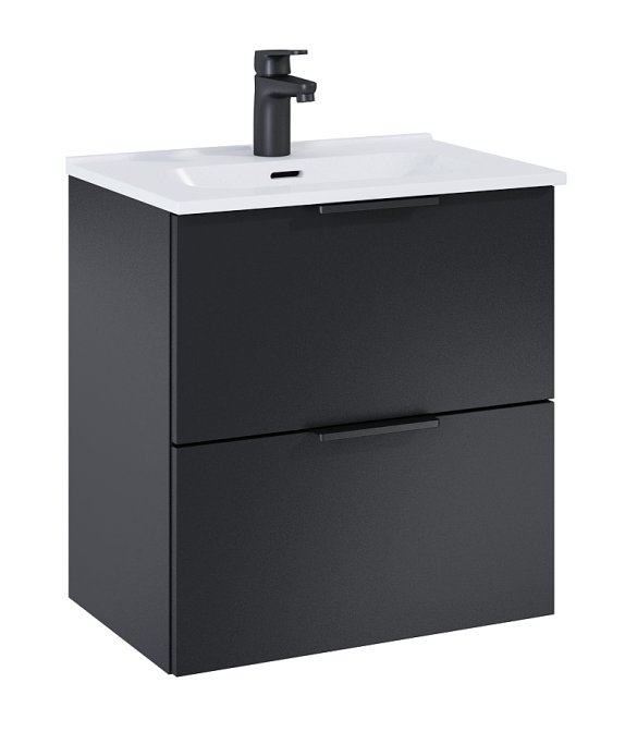 Ronda - 50 cm Mbelst - 2 skuffer - 36 cm dyb - Mat Sort