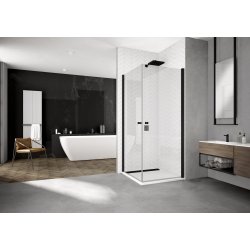 Brooklyn 6 mm- Firkantet Brushj�rne - Sort - Klart glas - Nanobehandlet