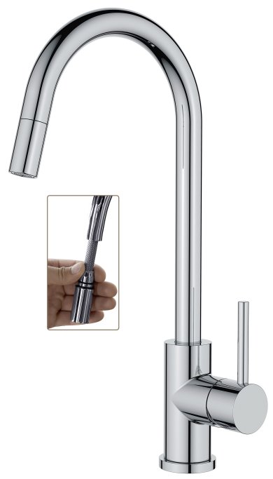 Imperia Flex U - kkkenarmatur m. udtrk - Krom