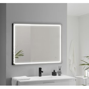 Madrid 1 Spejl med Sort Ramme - LED frontlight - Mange strrelser