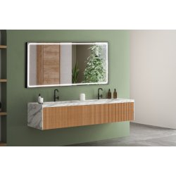 Madrid 1 Spejl med Sort Ramme - LED frontlight - Mange strrelser