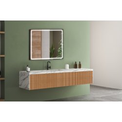 Madrid 1 Spejl med Sort Ramme - LED frontlight - Mange strrelser