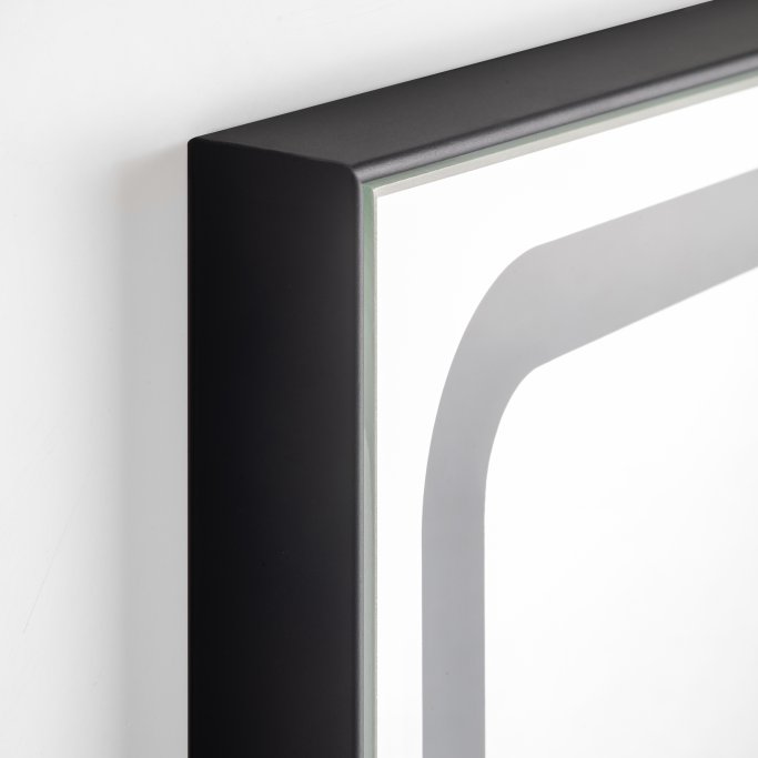 Madrid 1 Spejl med Sort Ramme - LED frontlight - Mange strrelser